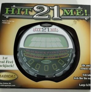 Radica Hit 21 Me Electronic Handheld Blackjack Game Motion Sensors LCD‎